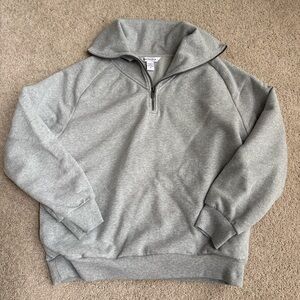 Athleta Light Gray quarter zip Pullover Sweatshirt